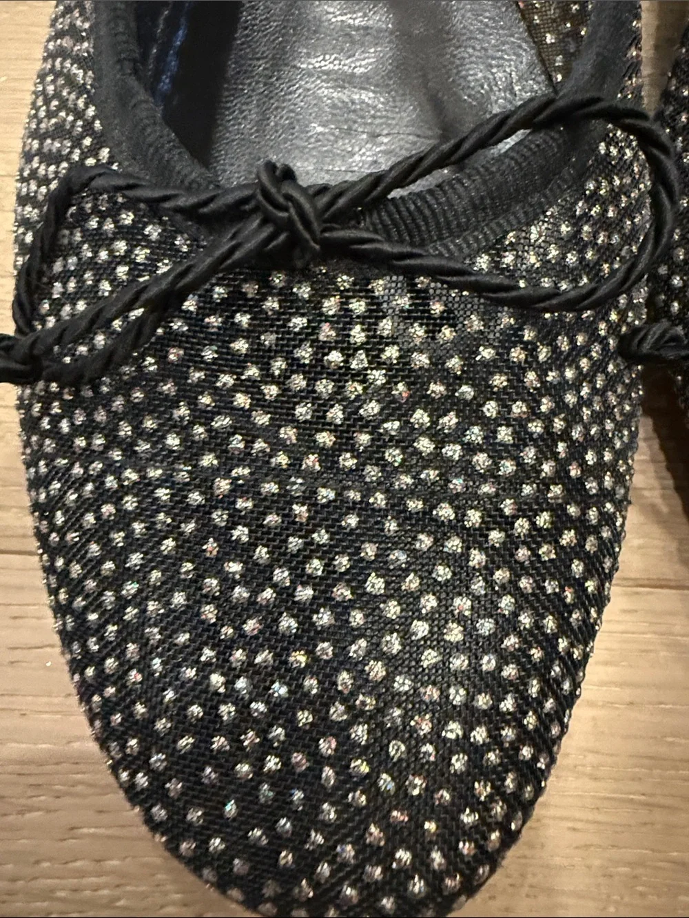Paul Mayer attitudes sheer crystal ballet flats